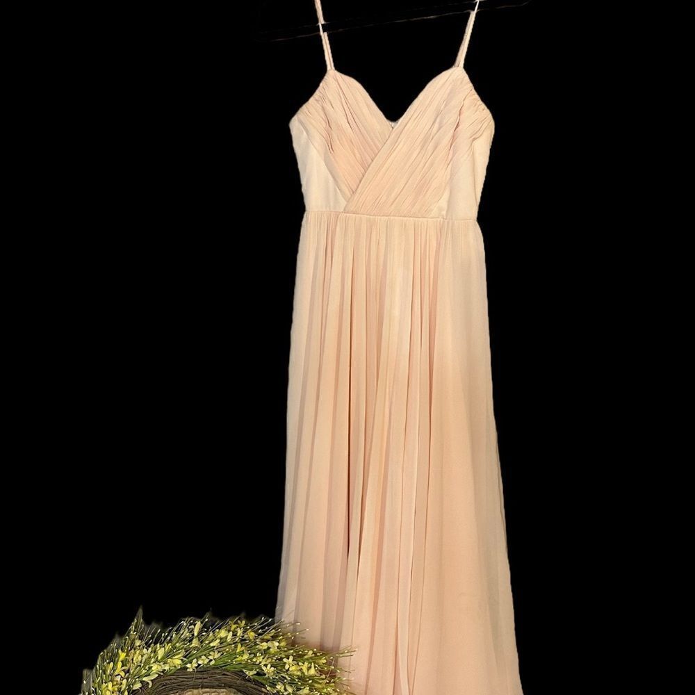 Blush peach Lulus full length chiffon maxi small gown